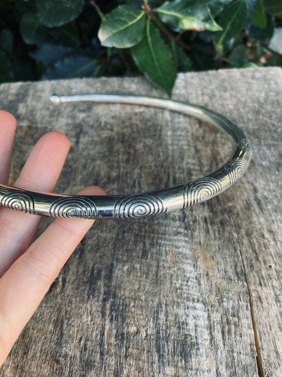 Ethnic Silver Choker Boho Necklace / Rustic / Gypsy / Lightweight / Boho / Tribal / Hippie / Rustic / Vegan / Aztec