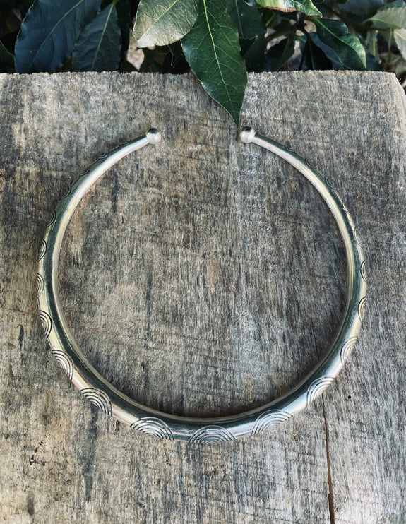 Ethnic Silver Choker Boho Necklace / Rustic / Gypsy / Lightweight / Boho / Tribal / Hippie / Rustic / Vegan / Aztec