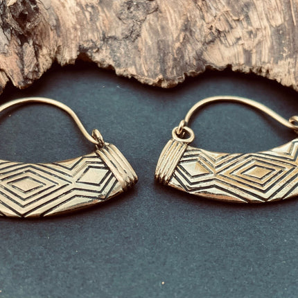 Aztec Inca Style Silver Earrings; Tunnels Ear Weights, Brass Ethnic, Geometric, rustic, hippie, gypsy, pretty, psy, boho, bohemian, festival