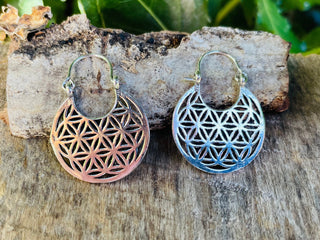 Small Boho Silver Hoop Earrings; Ethnic, Geometric, Small, Rustic, Yoga, Hippie, Gypsy, Pretty, Ssy, Boho, Bohemian, Festival