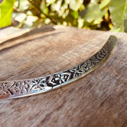 Silver Choker Ethnic Necklace / Rustic / Gypsy / Lightweight / Boho / Tribal / Hippie / Rustic / Vegan / Aztec