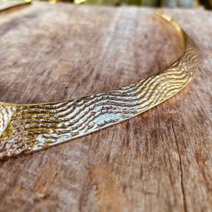 Golden Choker Ethnic Necklace / Rustic / Gypsy / Lightweight / Boho / Tribal / Hippie / Rustic / Vegan / Aztec