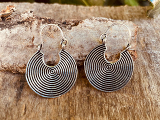 Small Boho Silver Ethnic Earrings; Tribal, Geometric, Small, Rustic, Yoga, Hippie, Gypsy, Pretty, Ssy, Boho, Bohemian, Festival