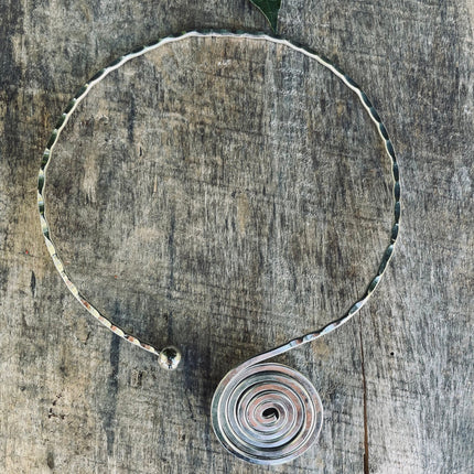 Silver Choker Ethnic Necklace / Rustic / Gypsy / Lightweight / Boho / Tribal / Hippie / Rustic / Vegan / Aztec