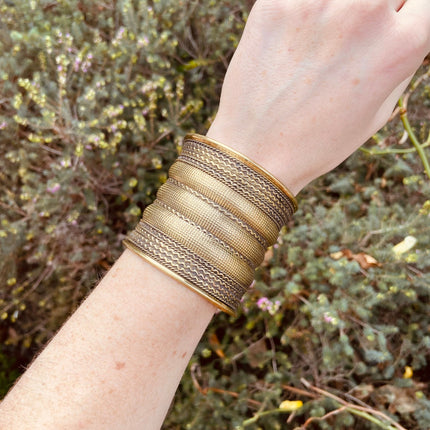 Large Cuff Gold Boho Bracelet / Tribal / Celtic / Berber / Ethnic jewelery / Steampunk / Burning Man / Gypsy / Jewellery / Adjustable