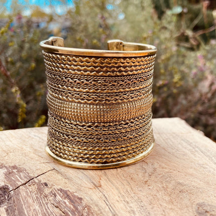 Large Cuff Gold Boho Bracelet