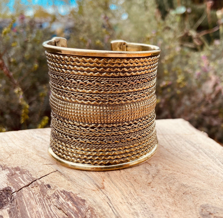 Large Cuff Gold Boho Bracelet