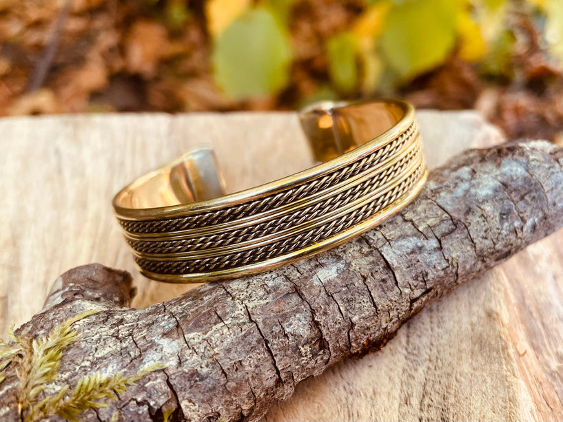 Women's Brass Cuff Bracelet / Boho / Textured / Rustic / Bohemian / Hippie / Gypsy / Jewellery / Adjustable