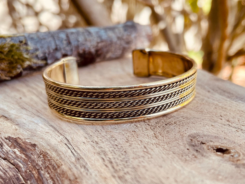 Women's Brass Cuff Bracelet / Boho / Textured / Rustic / Bohemian / Hippie / Gypsy / Jewellery / Adjustable