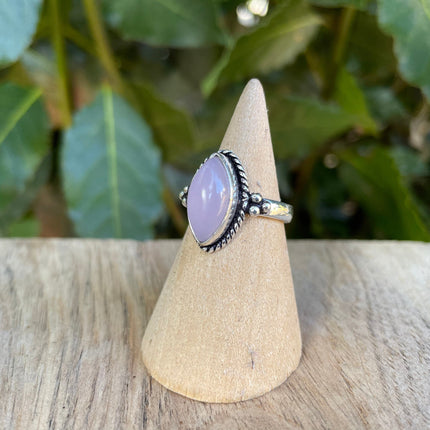 Rose Quartz Silver Ring / Crystal Healing / Boho / Ethnic / Rustic / Festival / Tribal / Blue / Hippie / Gypsy / Psy / Stone / Healing