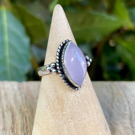 Rose Quartz Silver Ring / Crystal Healing / Boho / Ethnic / Rustic / Festival / Tribal / Blue / Hippie / Gypsy / Psy / Stone / Healing