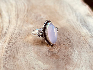 Rose Quartz Silver Ring / Crystal Healing / Boho / Ethnic / Rustic / Festival / Tribal / Blue / Hippie / Gypsy / Psy / Stone / Healing