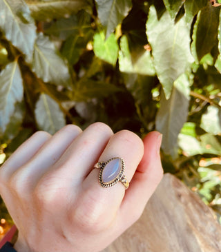 Rose Quartz Gold Ring / Crystal Healing / Boho / Ethnic / Rustic / Festival / Tribal / Blue / Hippie / Gypsy / Psy / Stone / Healing