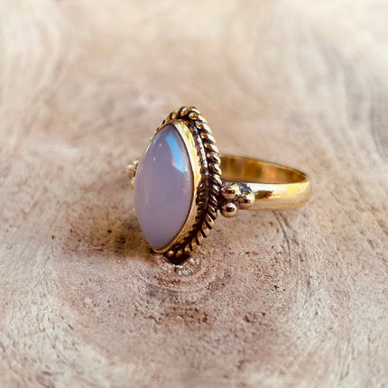 Rose Quartz Gold Ring / Crystal Healing / Boho / Ethnic / Rustic / Festival / Tribal / Blue / Hippie / Gypsy / Psy / Stone / Healing