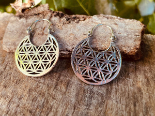 Small Boho Silver Hoop Earrings; Ethnic, Geometric, Small, Rustic, Yoga, Hippie, Gypsy, Pretty, Ssy, Boho, Bohemian, Festival
