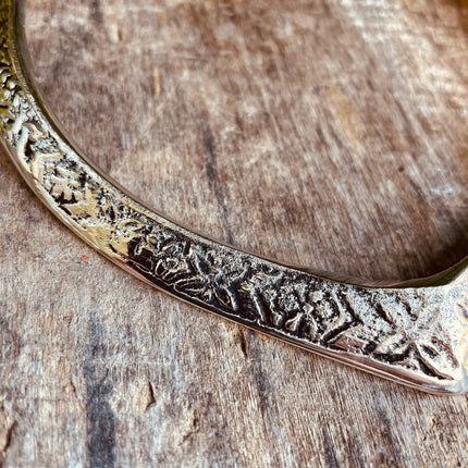 Silver Choker Ethnic Necklace / Rustic / Gypsy / Lightweight / Boho / Tribal / Hippie / Rustic / Vegan / Aztec