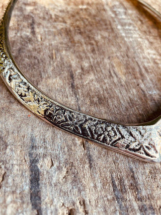 Silver Choker Ethnic Necklace / Rustic / Gypsy / Lightweight / Boho / Tribal / Hippie / Rustic / Vegan / Aztec