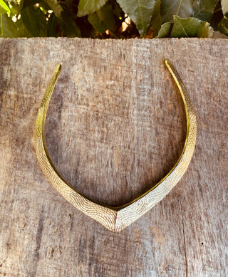 Golden Choker Ethnic Necklace / Rustic / Gypsy / Lightweight / Boho / Tribal / Hippie / Rustic / Vegan / Aztec