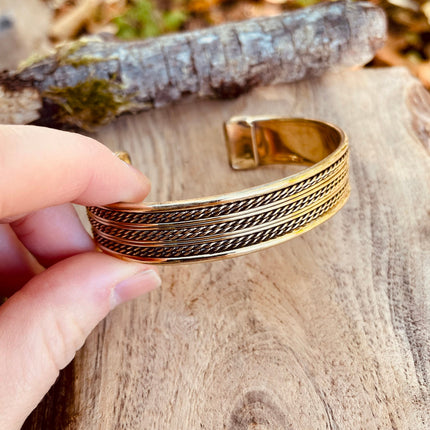 Women's Brass Cuff Bracelet / Boho / Textured / Rustic / Bohemian / Hippie / Gypsy / Jewellery / Adjustable