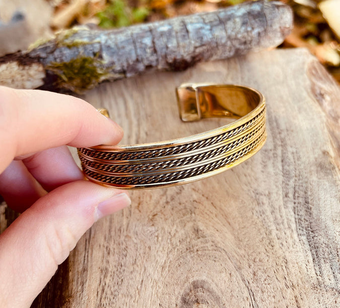 Women's Brass Cuff Bracelet / Boho / Textured / Rustic / Bohemian / Hippie / Gypsy / Jewellery / Adjustable
