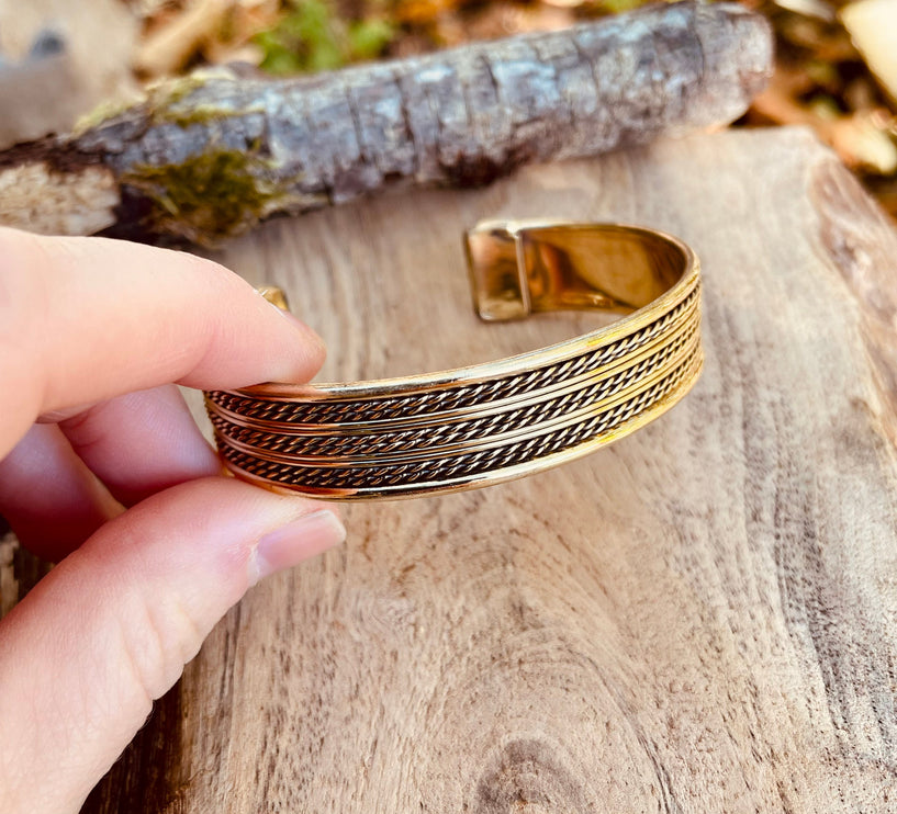 Women's Brass Cuff Bracelet / Boho / Textured / Rustic / Bohemian / Hippie / Gypsy / Jewellery / Adjustable