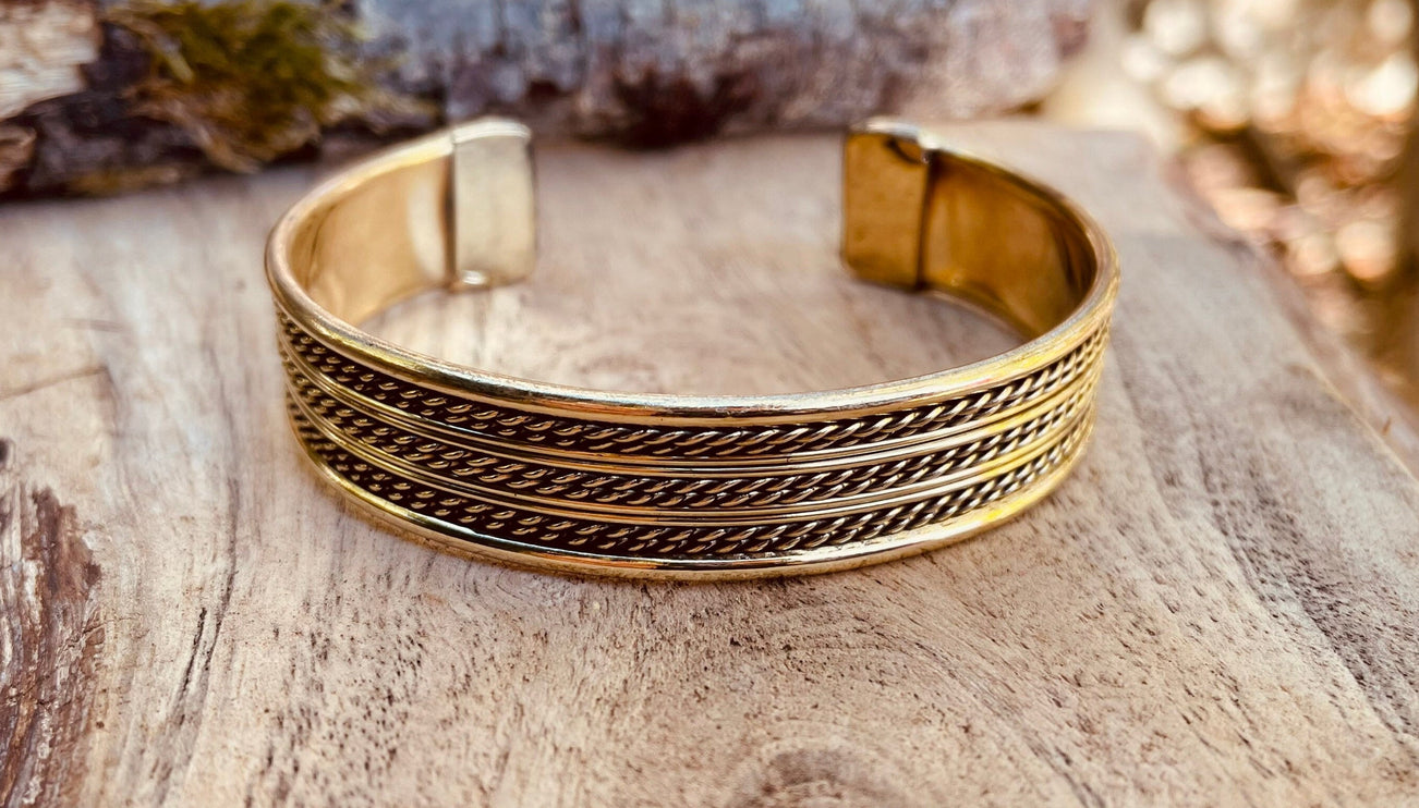 Women's Brass Cuff Bracelet / Boho / Textured / Rustic / Bohemian / Hippie / Gypsy / Jewellery / Adjustable