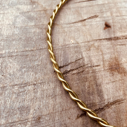 Twisted Choker Brass Necklace / Rustic / Gypsy / Lightweight / Boho / Tribal / Hippie / Rustic / Vegan / Aztec