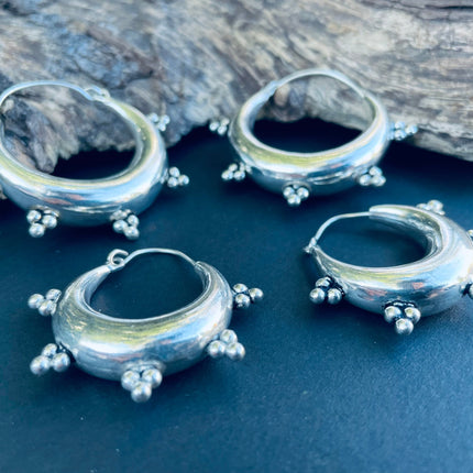 Silver Chunky Hoop Earrings / Ethnic / Rustic / Bohemian / Gold / Gypsy / Spiral / Hippie / Chunky / Festival / style