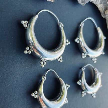 Silver Chunky Hoop Earrings / Ethnic / Rustic / Bohemian / Gold / Gypsy / Spiral / Hippie / Chunky / Festival / style