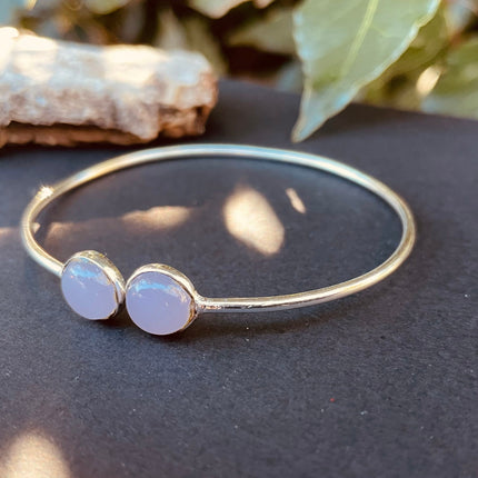 Silver Rose Quartz Bracelet / Minimalist / Rustic / Bohemian / Hippie / Gypsy / Psy / Chic / Jewellery / Body / Adjustable