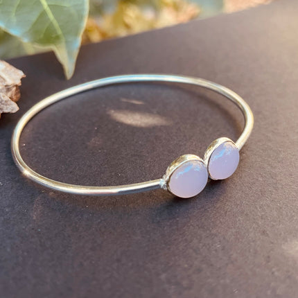 Silver Rose Quartz Bracelet / Minimalist / Rustic / Bohemian / Hippie / Gypsy / Psy / Chic / Jewellery / Body / Adjustable