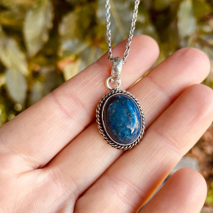 Lapis Lazuli Silver Necklace / Simple / Classic / Hypoallergenic / Boho / Crystal Jewelery / Ethnic / Hypoallergenic / Illuminati