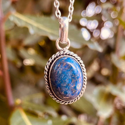 Lapis Lazuli Silver Necklace / Simple / Classic / Hypoallergenic / Boho / Crystal Jewelery / Ethnic / Hypoallergenic / Illuminati