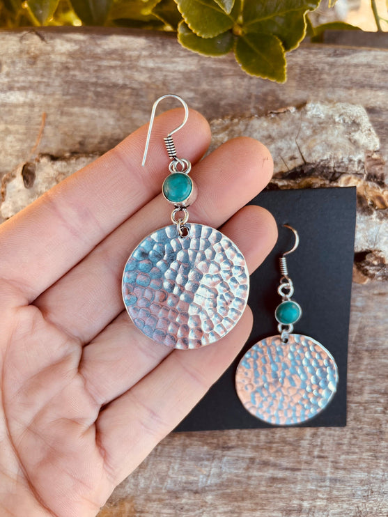 Turquoise Pendant Earrings Ethnic, rustic, yoga, hippie, gypsy, pretty, psy, bohemian, festival