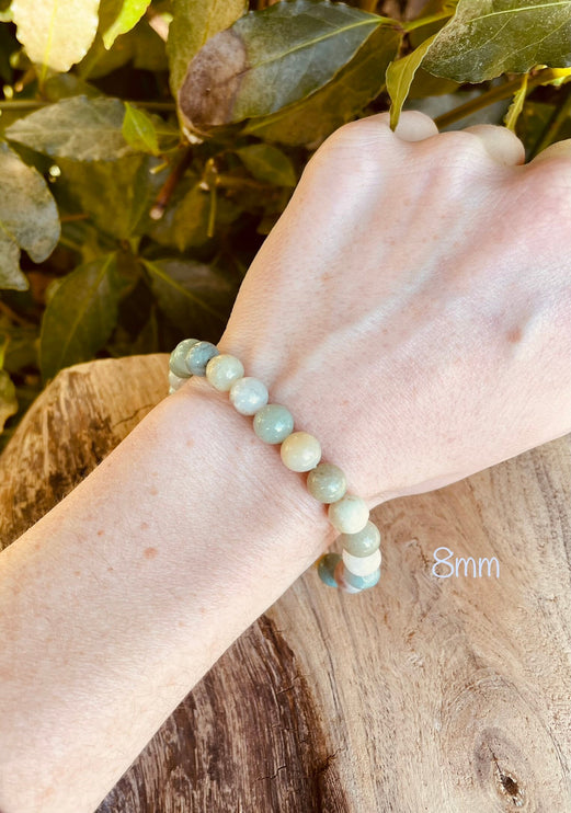 Amazonite Stone Bead Bracelet / Gemstone / Crystal / Natural / Chakras / Choose Size / Lithnotherapy / Quartz / Healing / Reiki