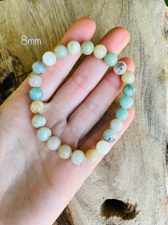 Amazonite Stone Bead Bracelet / Gemstone / Crystal / Natural / Chakras / Choose Size / Lithnotherapy / Quartz / Healing / Reiki