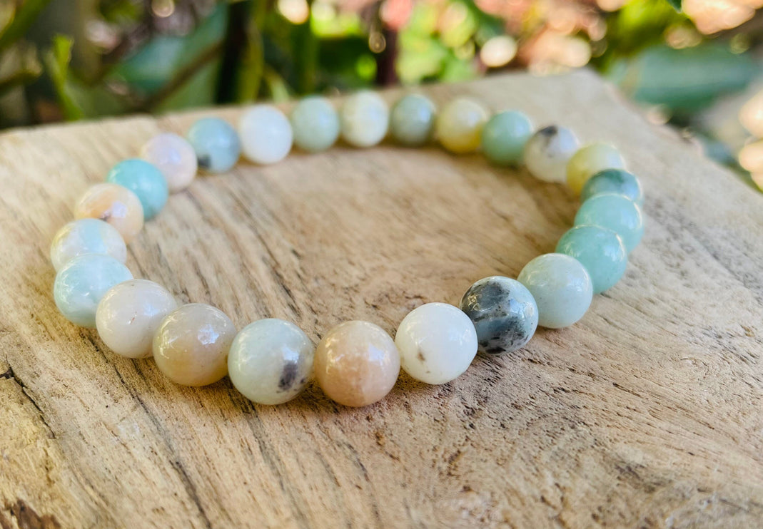 Amazonite Stone Bead Bracelet / Gemstone / Crystal / Natural / Chakras / Choose Size / Lithnotherapy / Quartz / Healing / Reiki