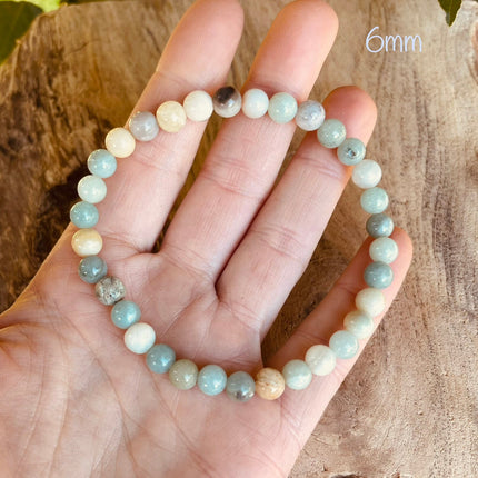 Amazonite Stone Bead Bracelet / Gemstone / Crystal / Natural / Chakras / Choose Size / Lithnotherapy / Quartz / Healing / Reiki