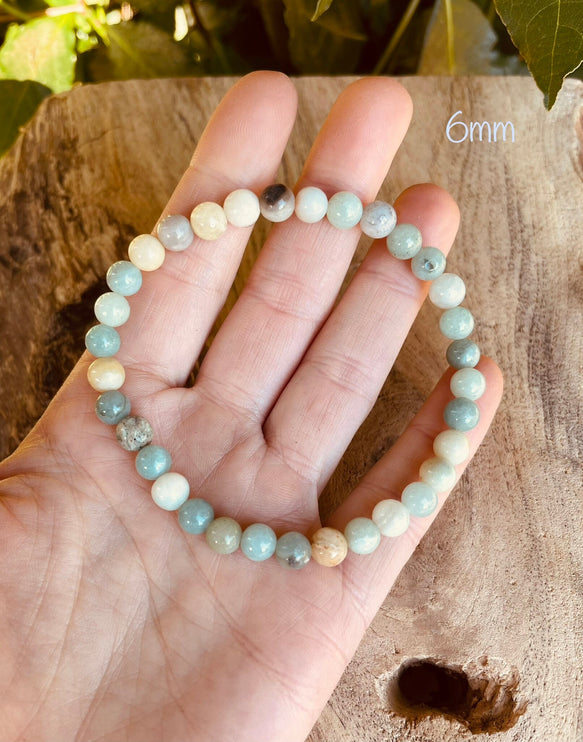 Amazonite Stone Bead Bracelet / Gemstone / Crystal / Natural / Chakras / Choose Size / Lithnotherapy / Quartz / Healing / Reiki