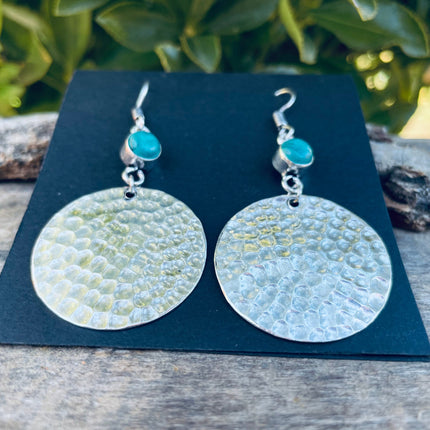 Turquoise Pendant Earrings Ethnic, rustic, yoga, hippie, gypsy, pretty, psy, bohemian, festival