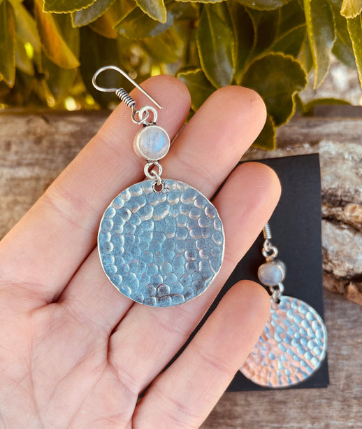 Moonstone Pendant Earrings Ethnic, rustic, yoga, hippie, gypsy, pretty, psy, bohemian, festival