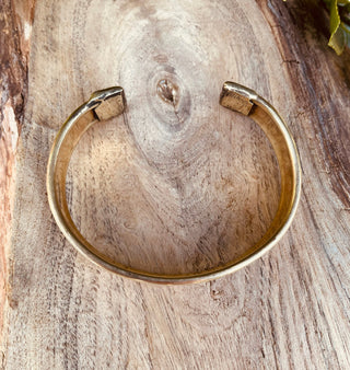 Boho Cuff Bracelet, Textured Beaded Brass Bracelet, Bohemian Jewellery Gift for Her