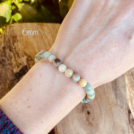 Amazonite Stone Bead Bracelet / Gemstone / Crystal / Natural / Chakras / Choose Size / Lithnotherapy / Quartz / Healing / Reiki