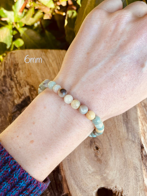 Amazonite Stone Bead Bracelet / Gemstone / Crystal / Natural / Chakras / Choose Size / Lithnotherapy / Quartz / Healing / Reiki