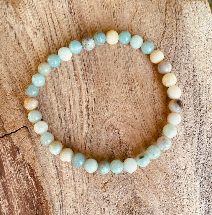 Amazonite Stone Bead Bracelet / Gemstone / Crystal / Natural / Chakras / Choose Size / Lithnotherapy / Quartz / Healing / Reiki