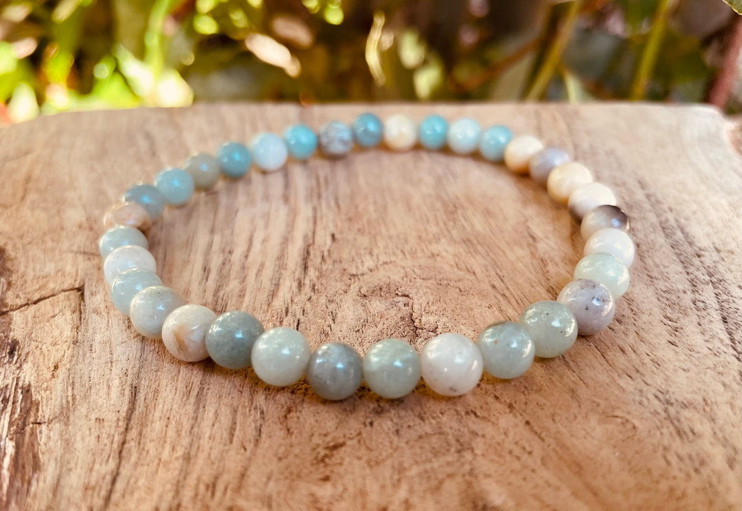 Amazonite Stone Bead Bracelet / Gemstone / Crystal / Natural / Chakras / Choose Size / Lithnotherapy / Quartz / Healing / Reiki