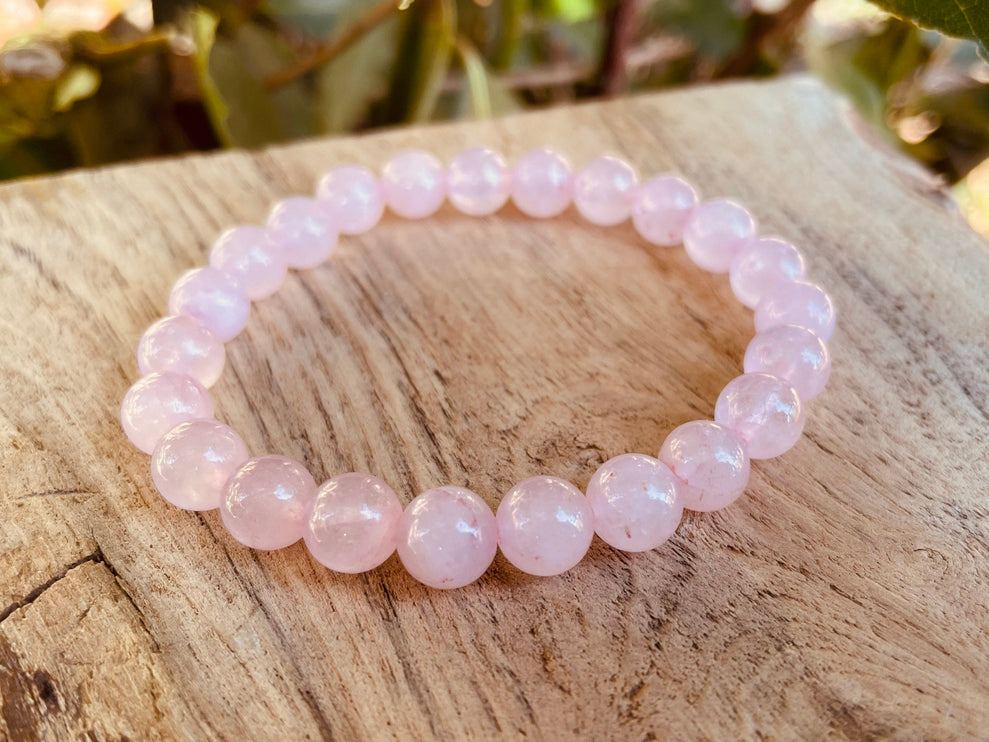 Rose Quartz Stone Bead Bracelet / Gemstone / Crystal / Natural / Chakras / Choose Size / Lithnotherapy / Quartz / Healing / Reiki