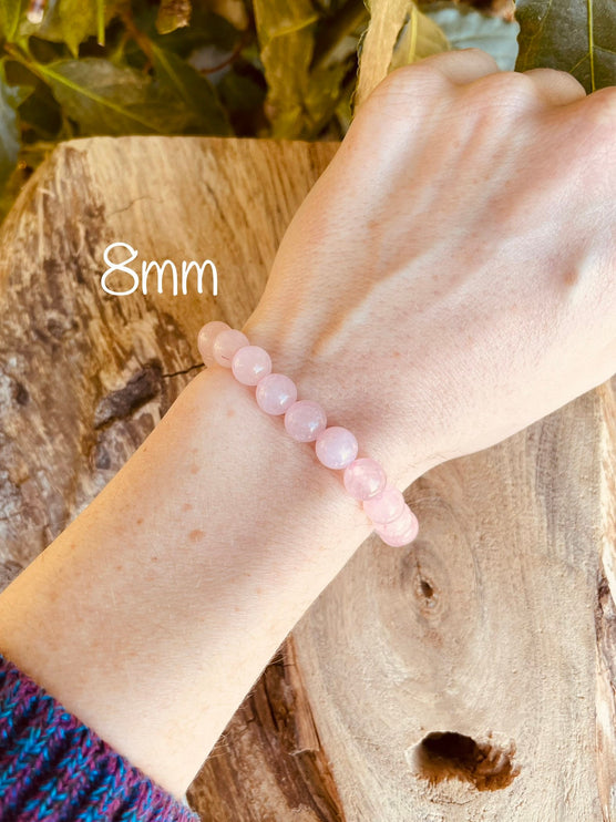 Rose Quartz Stone Bead Bracelet / Gemstone / Crystal / Natural / Chakras / Choose Size / Lithnotherapy / Quartz / Healing / Reiki