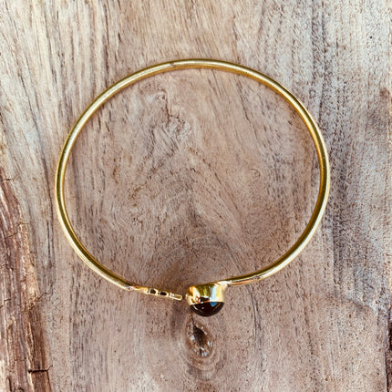Black Onyx Boho Brass Bracelet / Bangle / Ethnic / Rustic / Bohemian / Hippie / Gypsy / Psy / Adjustable
