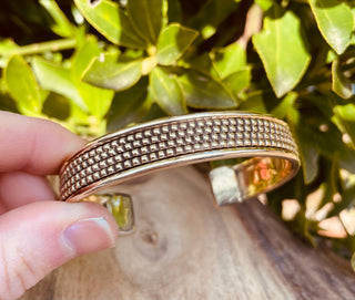 Boho Cuff Bracelet, Textured Beaded Brass Bracelet, Bohemian Jewellery Gift for Her